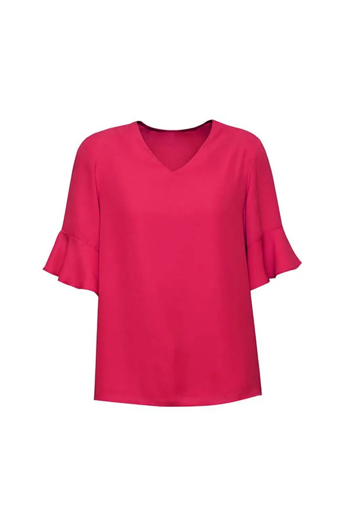 Aria Womens Fluted Sleeve Blouse (BZ-RB966LS)