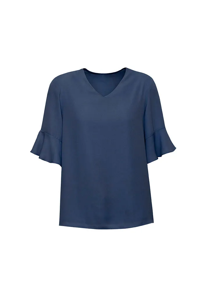 Aria Womens Fluted Sleeve Blouse (BZ-RB966LS)