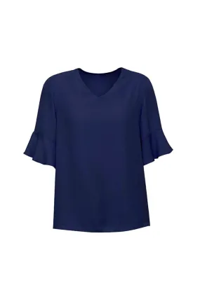 Aria Womens Fluted Sleeve Blouse (BZ-RB966LS)