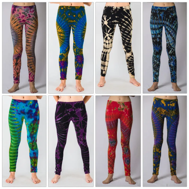 Assorted set of 5 Womens Super Soft Tie Dye Leggings Multi