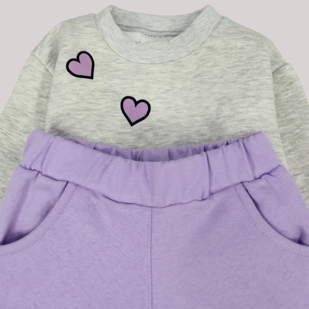 Bear & Hearts Long-Sleeved Fleeced Pajama