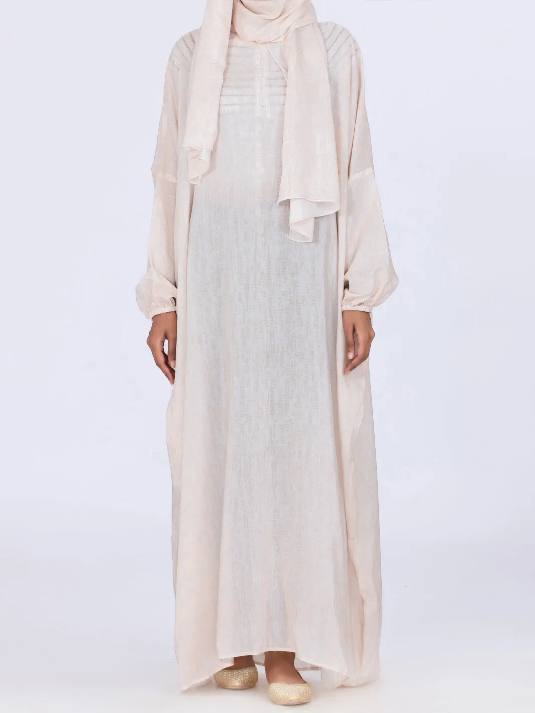 Beige Viscose Salah Robe - AL-LK-862