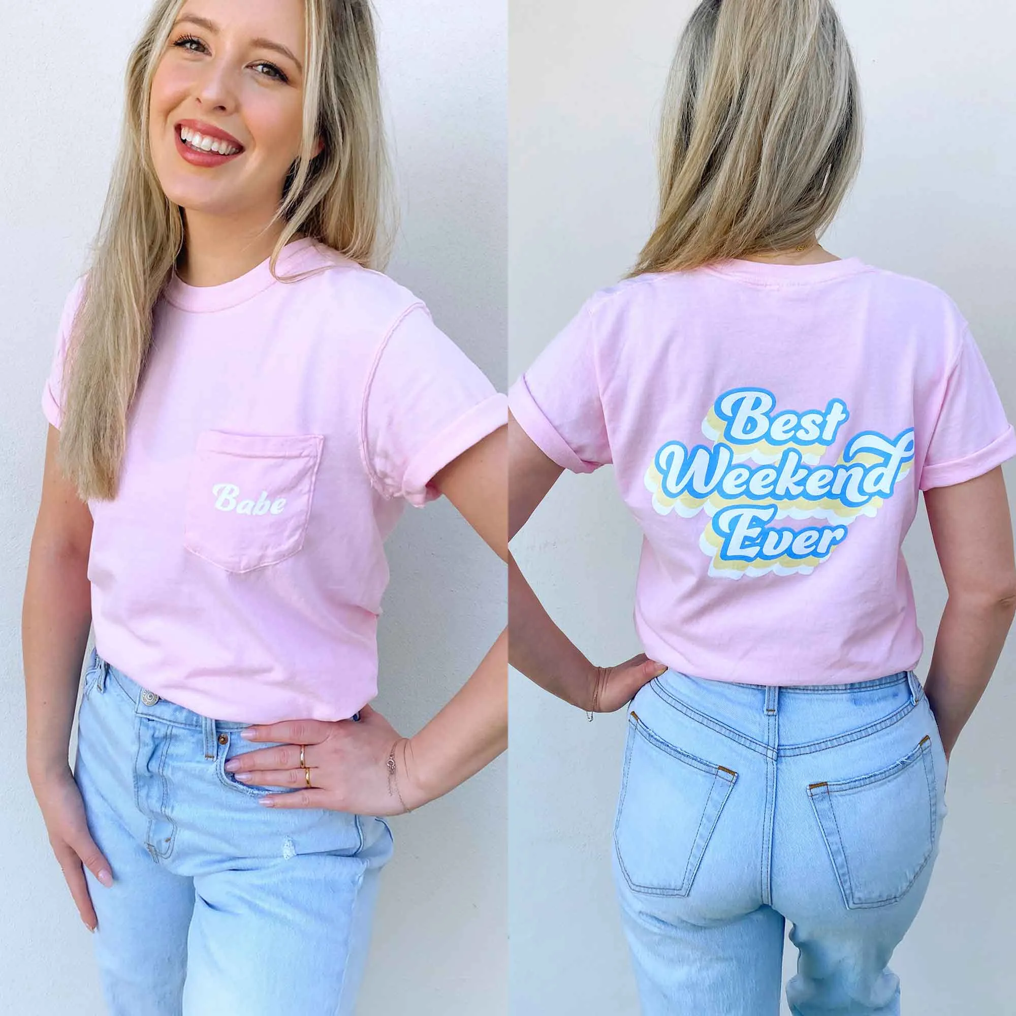 Best Weekend Ever Pocket Tees