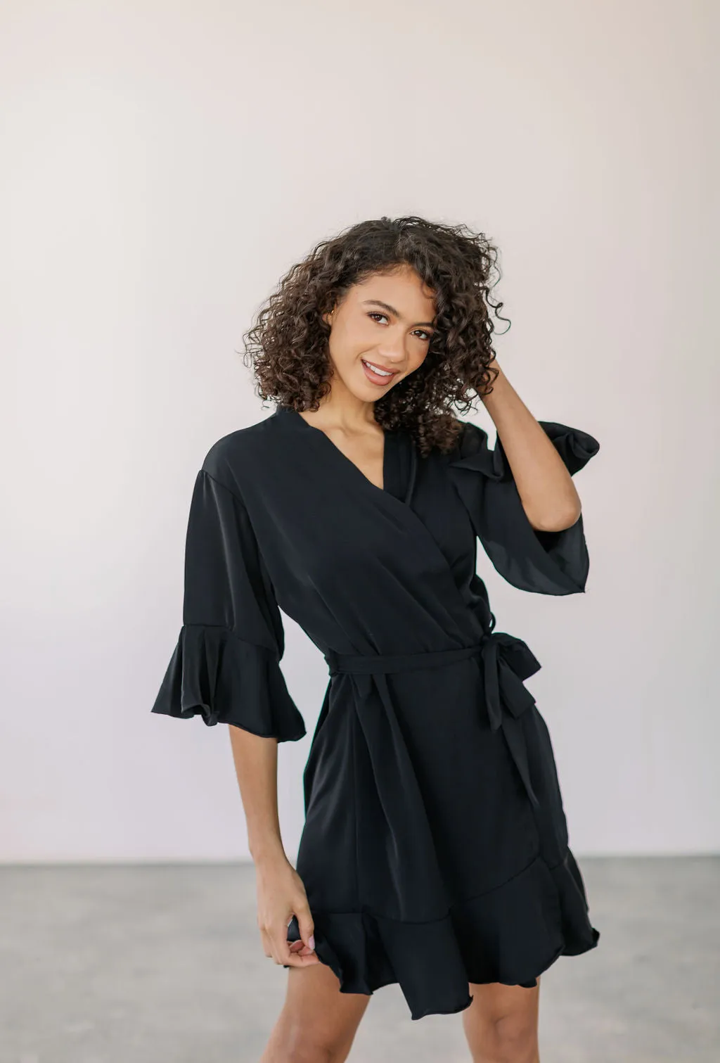 Black Ruffle Robe