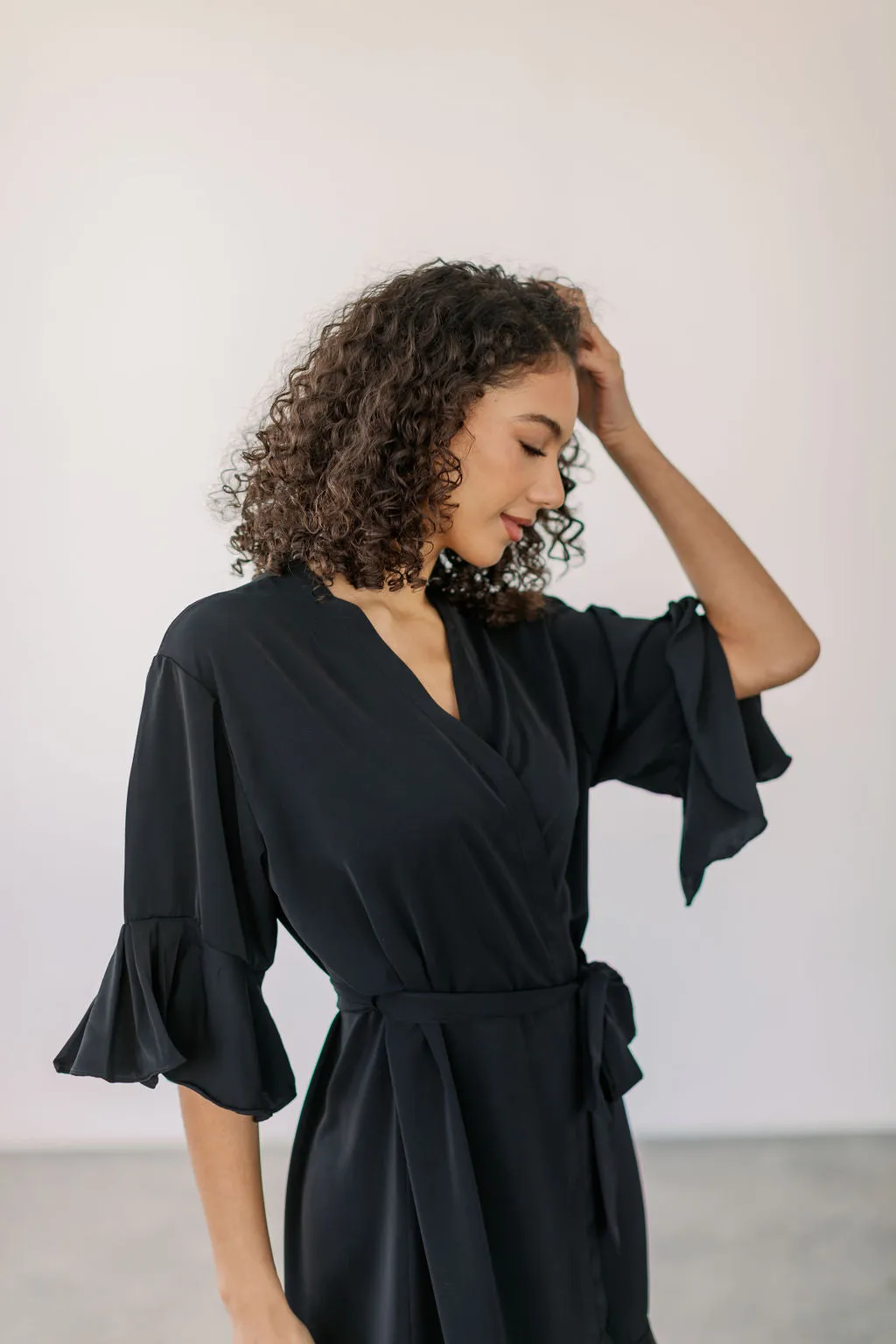 Black Ruffle Robe