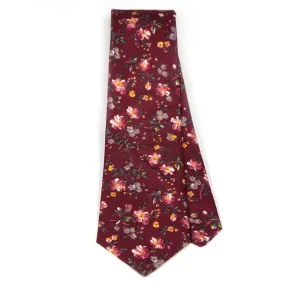 Bordeaux Floral Necktie