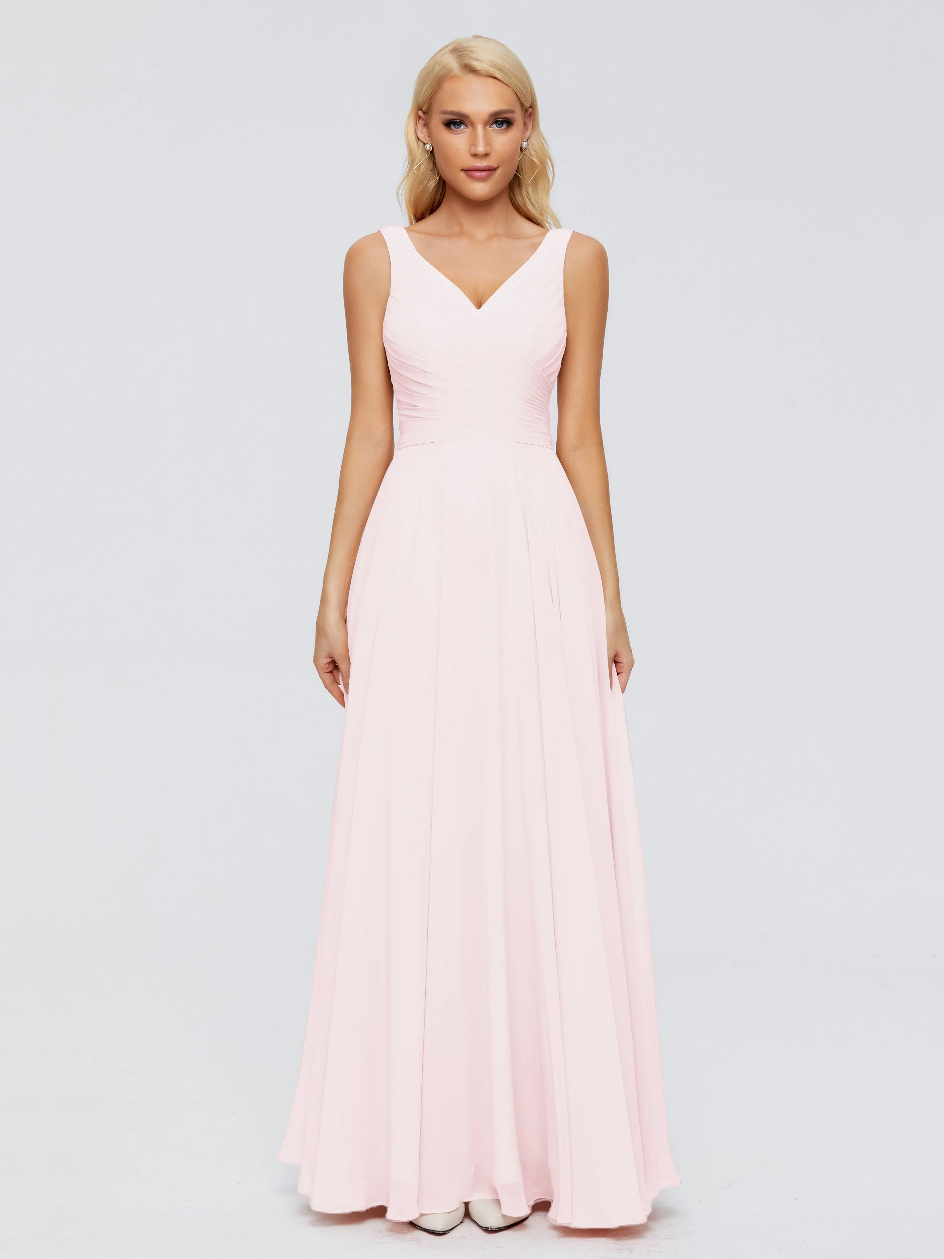 Bridesmaids Dresses Blush Pink Ryleigh Flowy Chiffon Bridesmaid Dresses With Bow