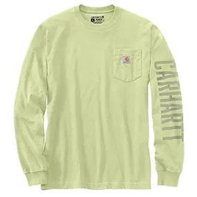 Carhartt 105041 Men's Relaxed Fit Heavyweight Long-Sleeve Pocket Logo Graphic T - X-Large Tall - Pastel Lime