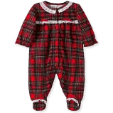 Christmas Holiday Plaid Girls Footed Sleeper Pajamas | Little Me