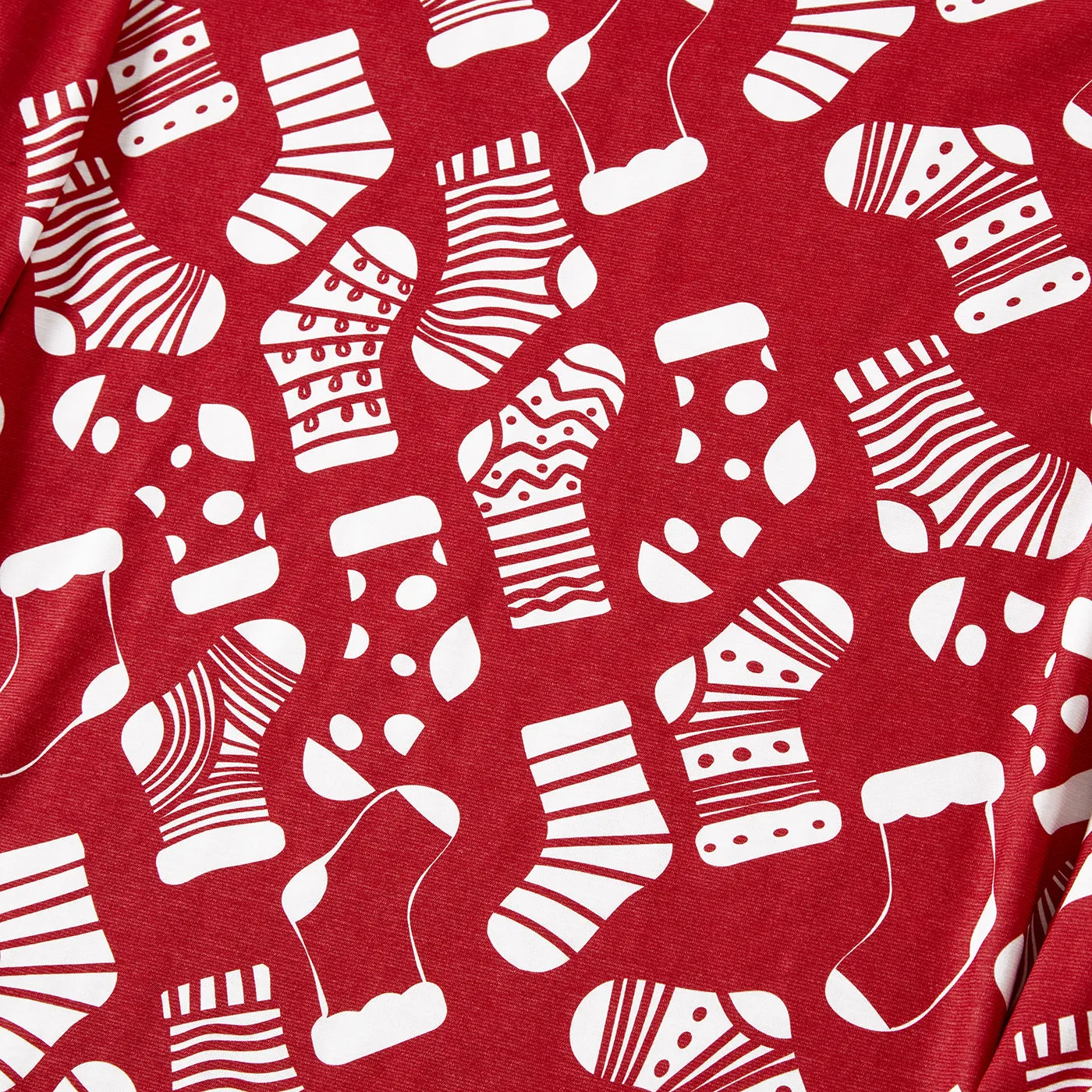 Christmas Socks Allover Print Family Matching Red Naia? Pajamas Sets (Flame Resistant)