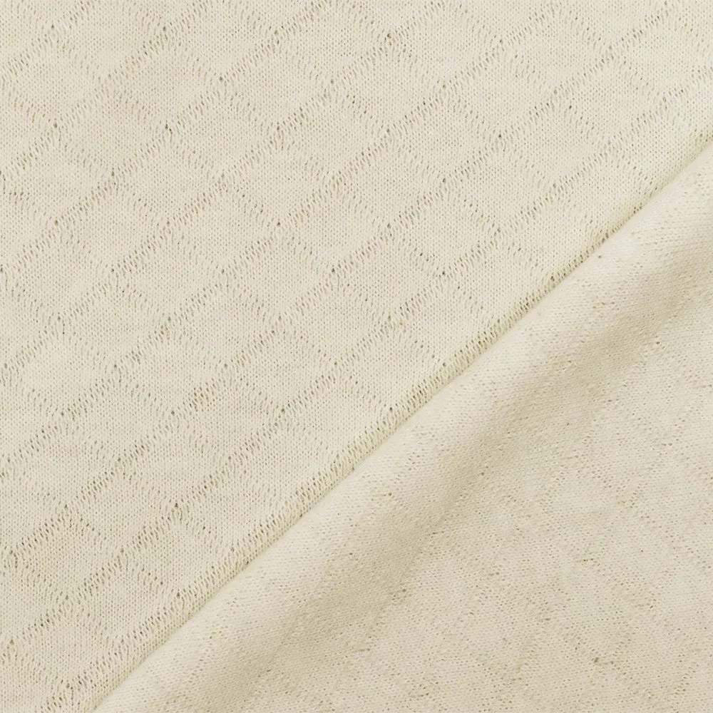 Cream Ivory Diamond Stretch Double Knit Fabric