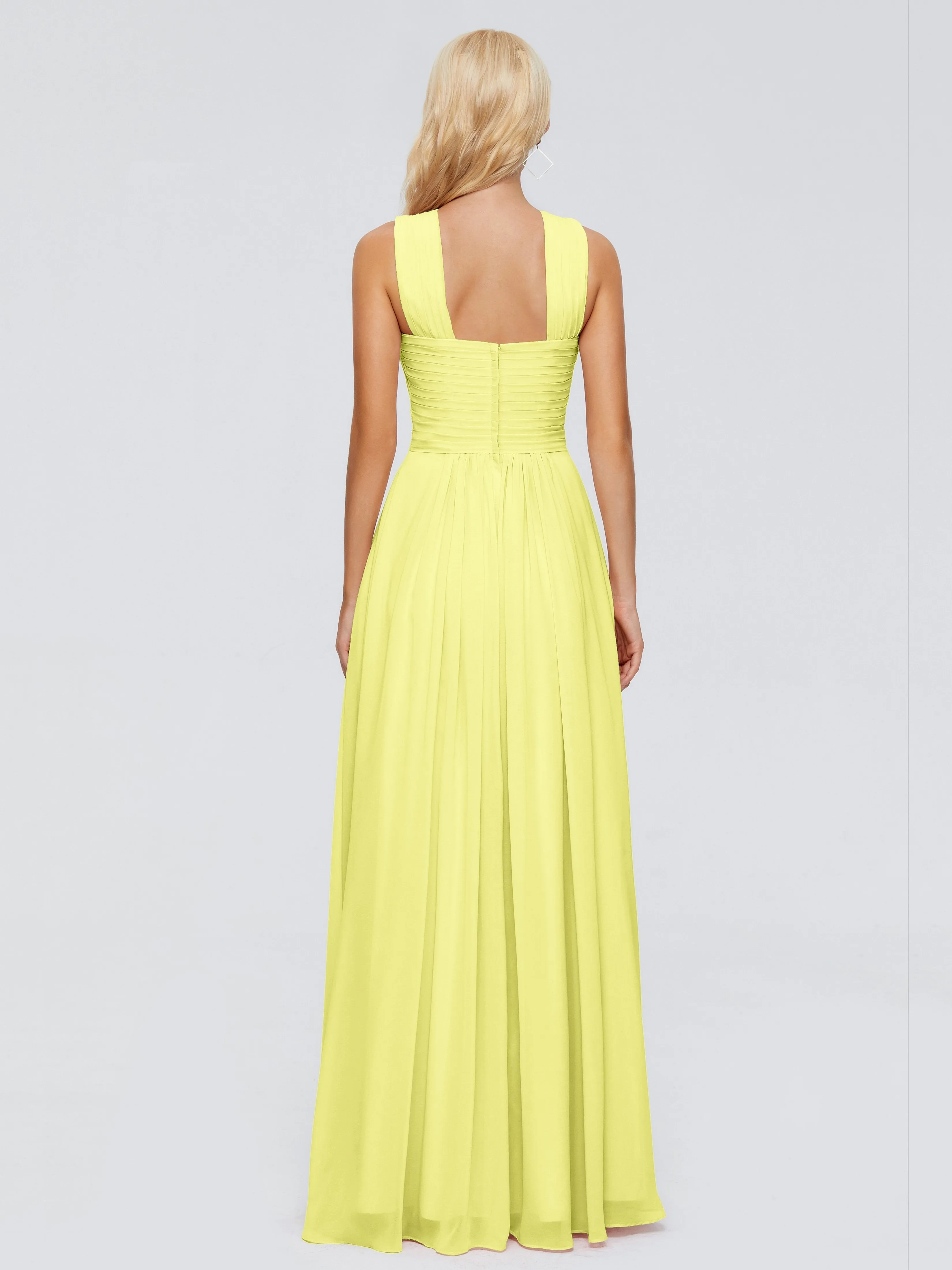 Daffodil Bridesmaid Dresses Aliyah Charming A-Line Straps Chiffon Bridesmaid Dresses