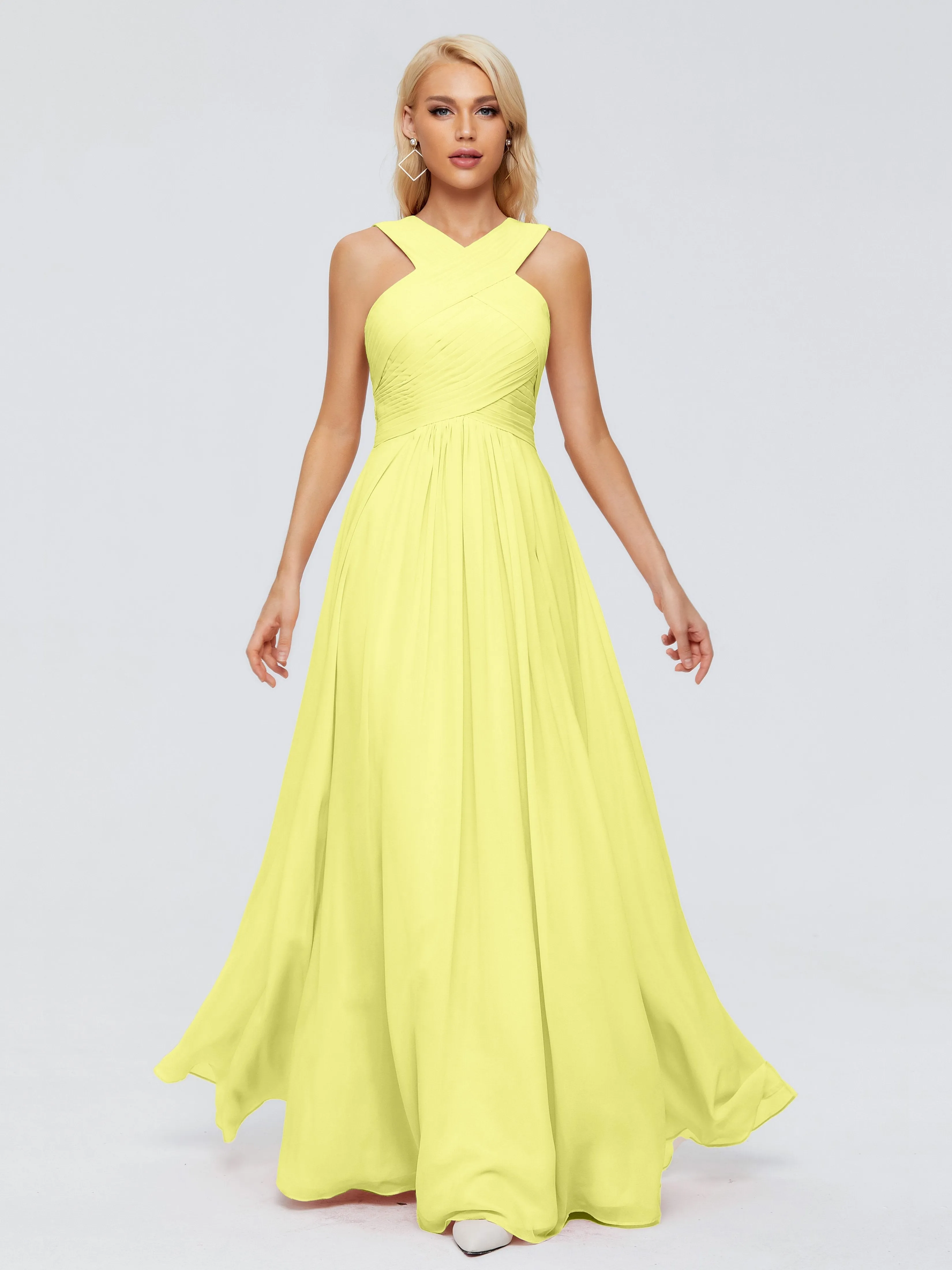 Daffodil Bridesmaid Dresses Aliyah Charming A-Line Straps Chiffon Bridesmaid Dresses