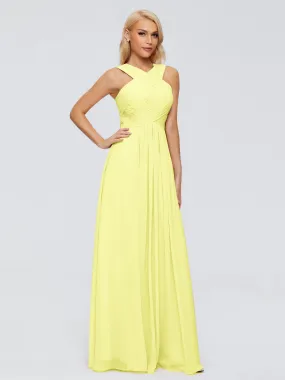 Daffodil Bridesmaid Dresses Aliyah Charming A-Line Straps Chiffon Bridesmaid Dresses