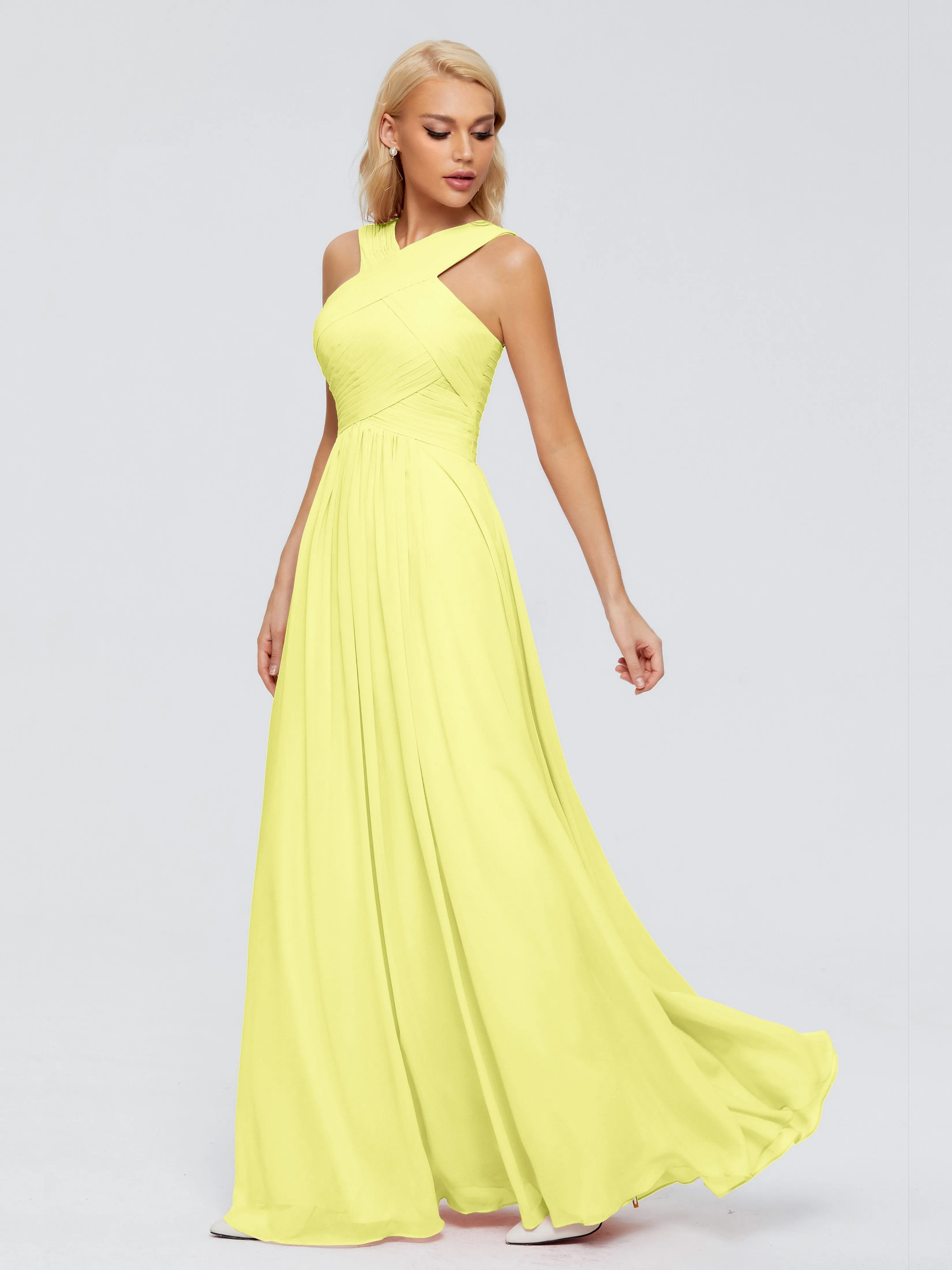 Daffodil Bridesmaid Dresses Aliyah Charming A-Line Straps Chiffon Bridesmaid Dresses