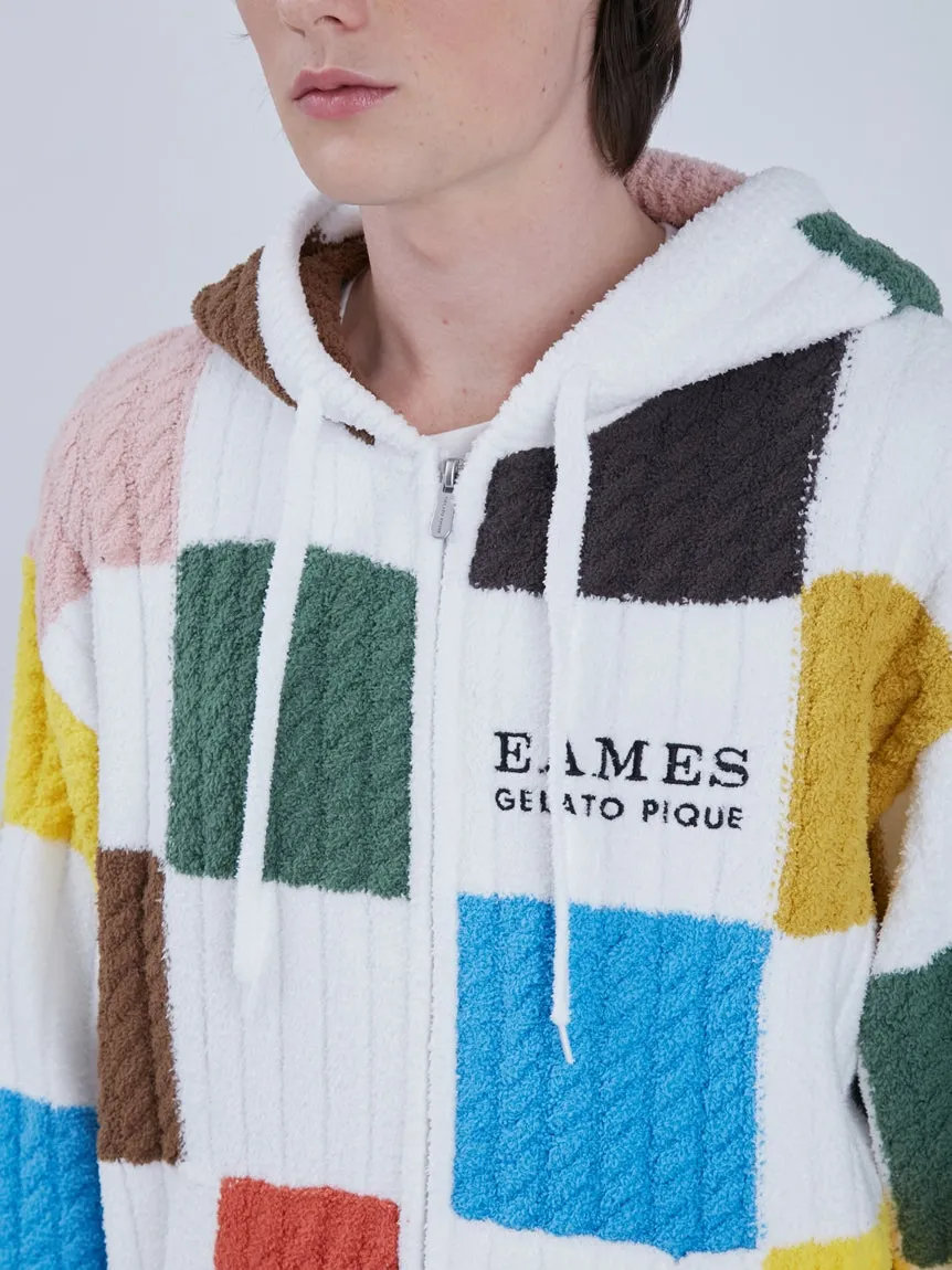 EAMES Air Moco Check-Patterned Mens Lounge Hoodie