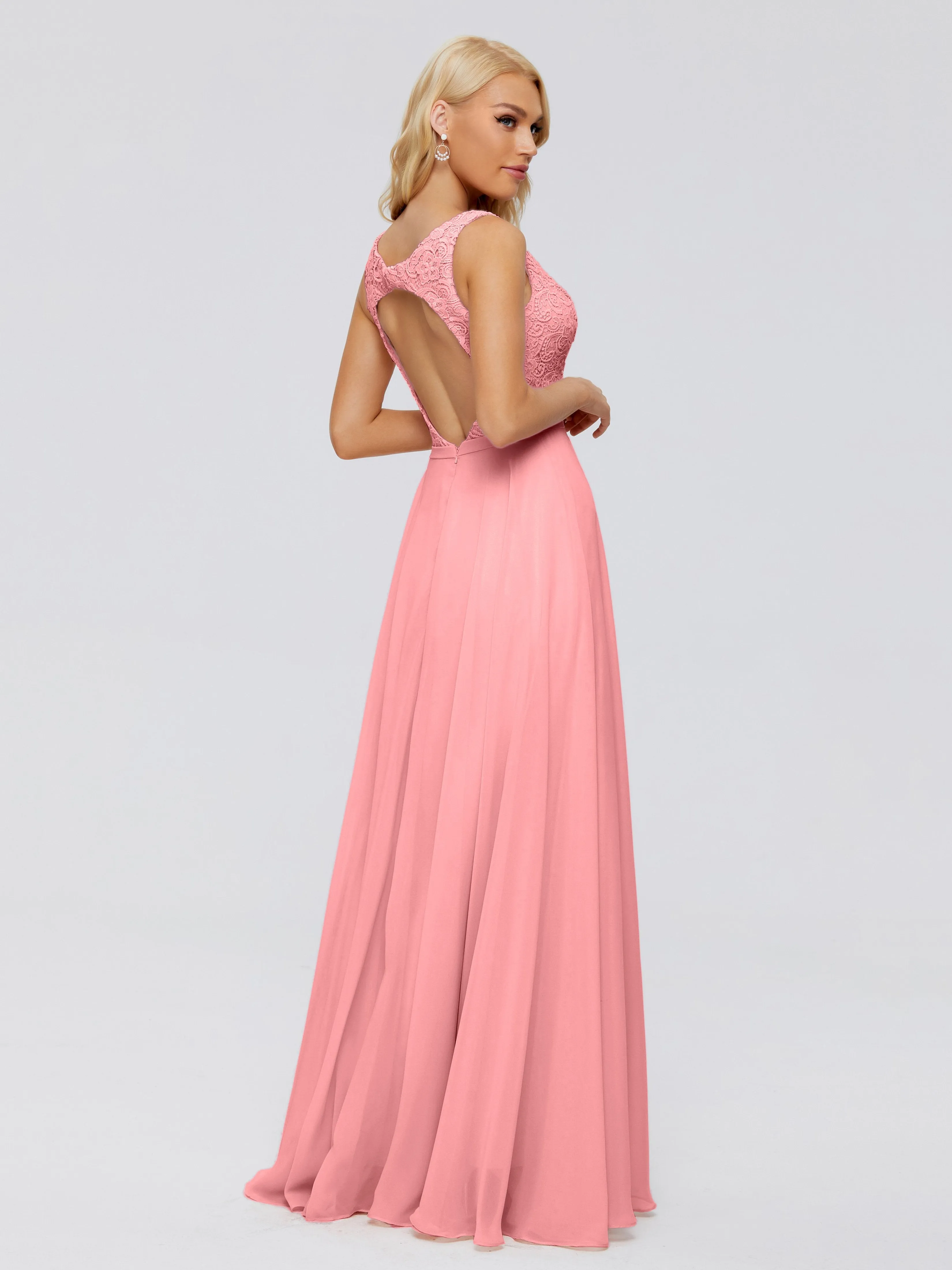 Eliza A-line V Neck Flowy Chiffon Bridesmaid Dresses