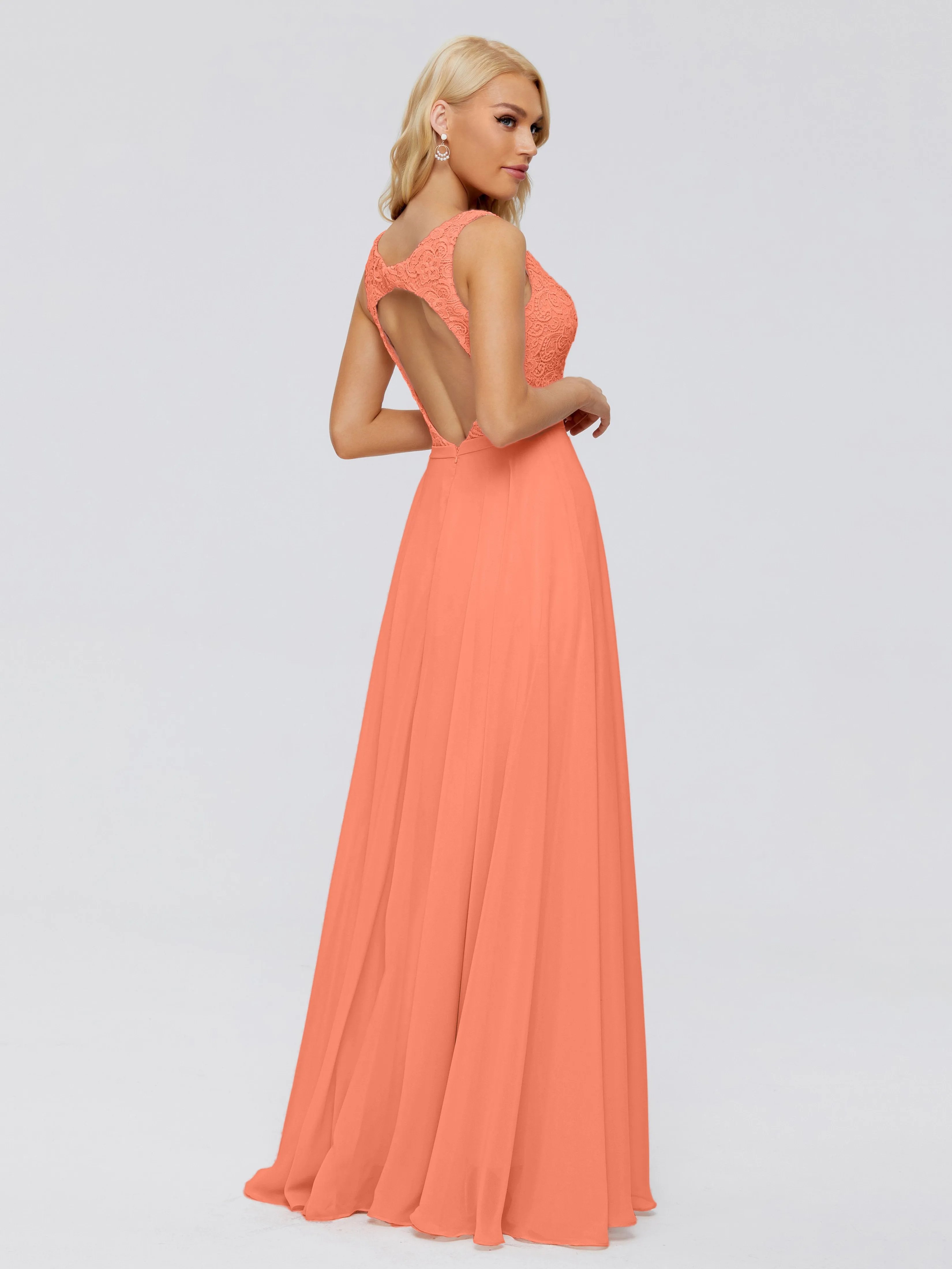 Eliza A-line V Neck Flowy Chiffon Bridesmaid Dresses