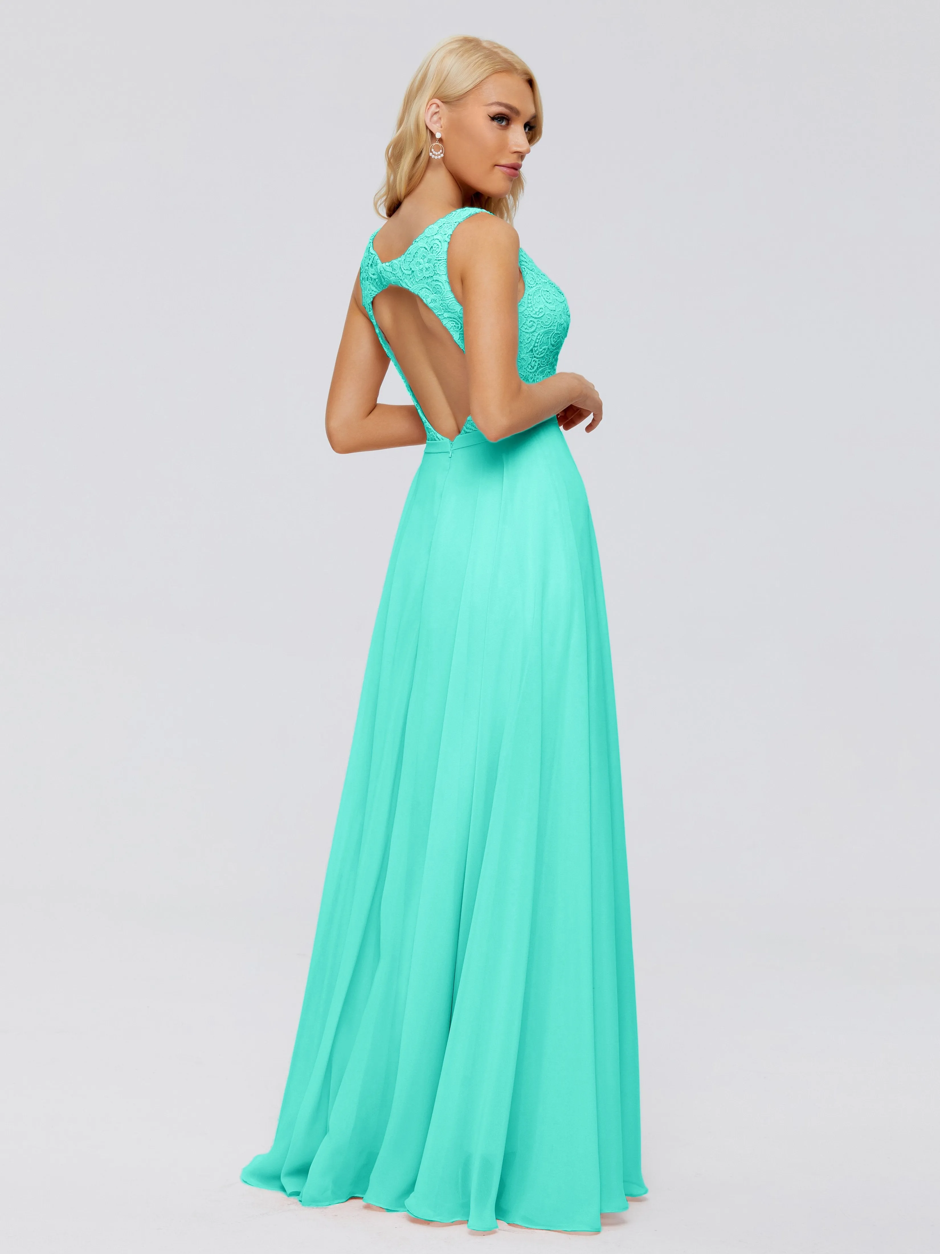 Eliza A-line V Neck Flowy Chiffon Bridesmaid Dresses