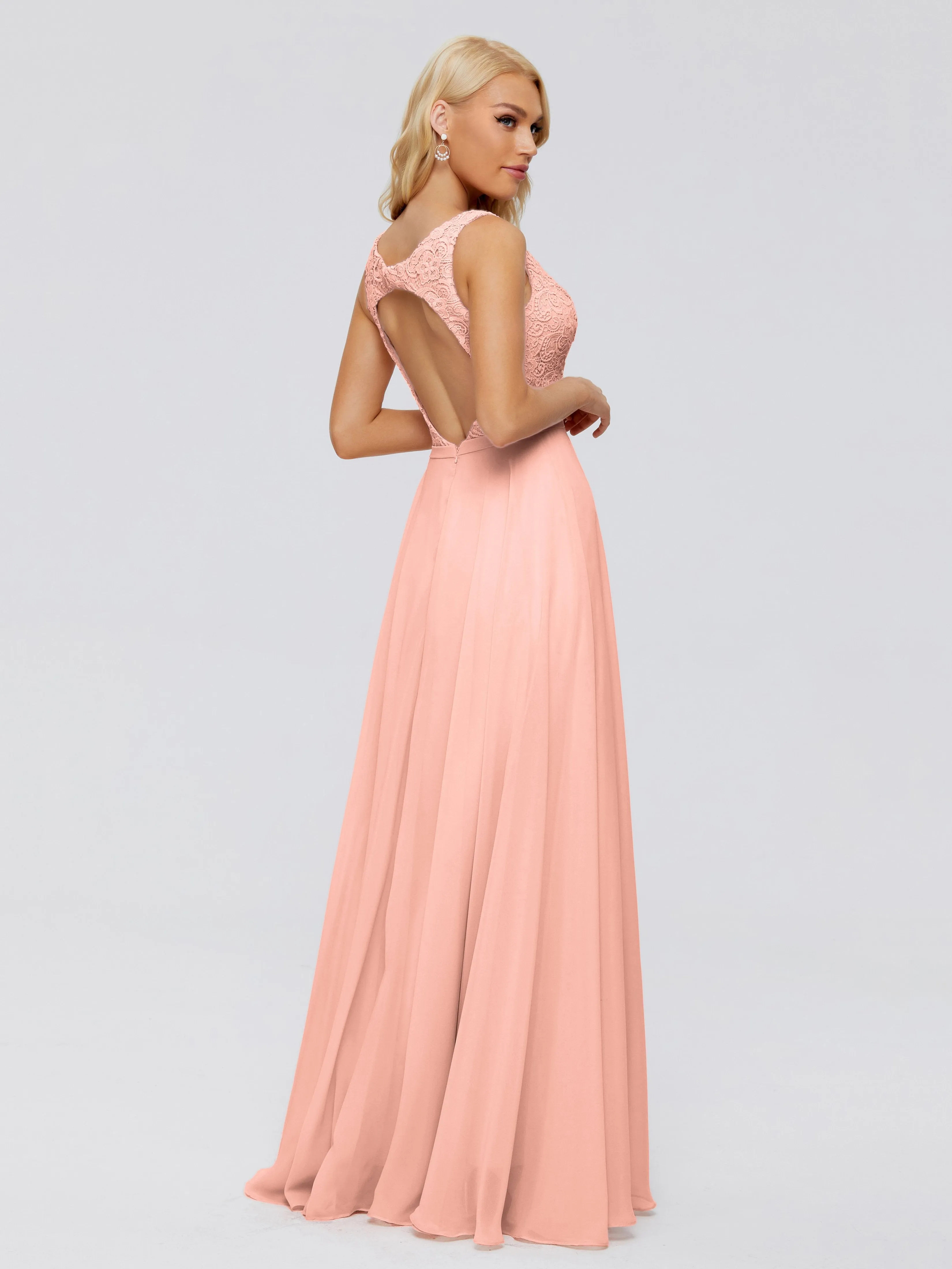 Eliza A-line V Neck Flowy Chiffon Bridesmaid Dresses