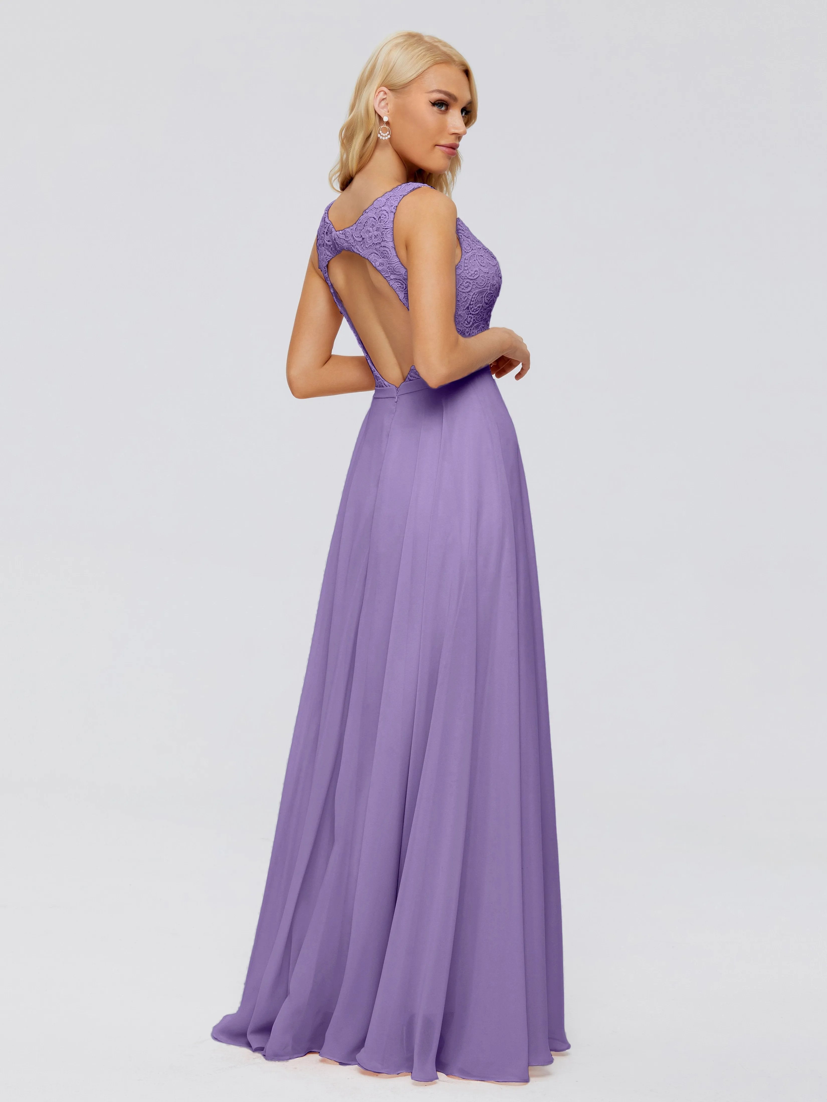 Eliza A-line V Neck Flowy Chiffon Bridesmaid Dresses