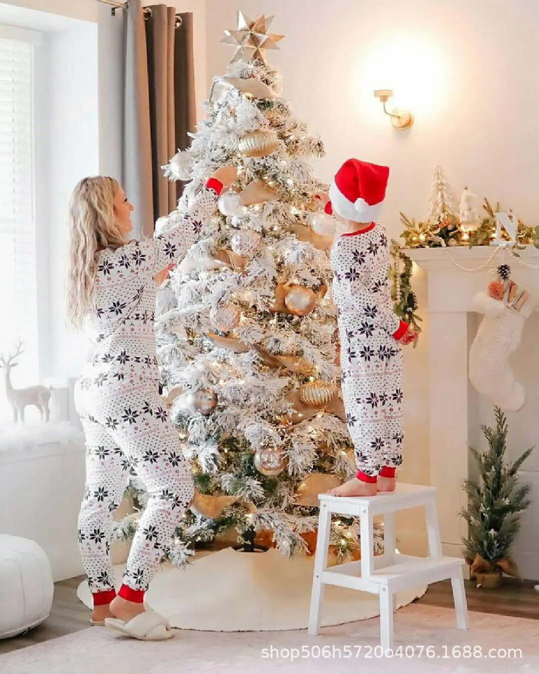 European And American Christmas Parent-child Wear Home wear Suits Pajamas Family pajamas set, lioness-love