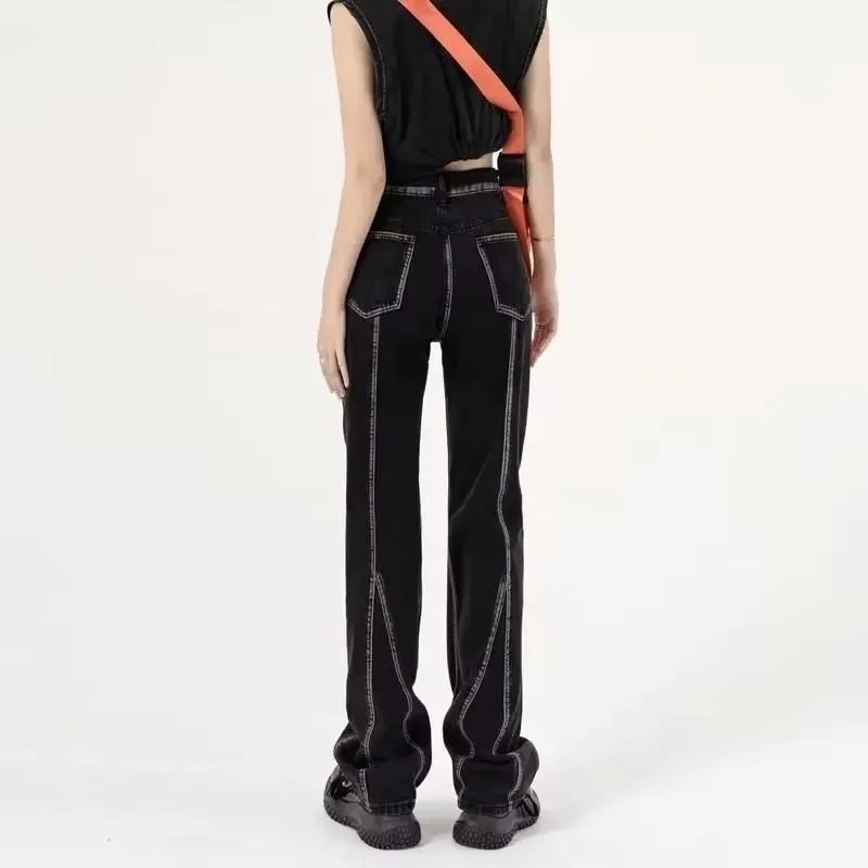 Grunge Unisex Vintage Straight Leg Jeans