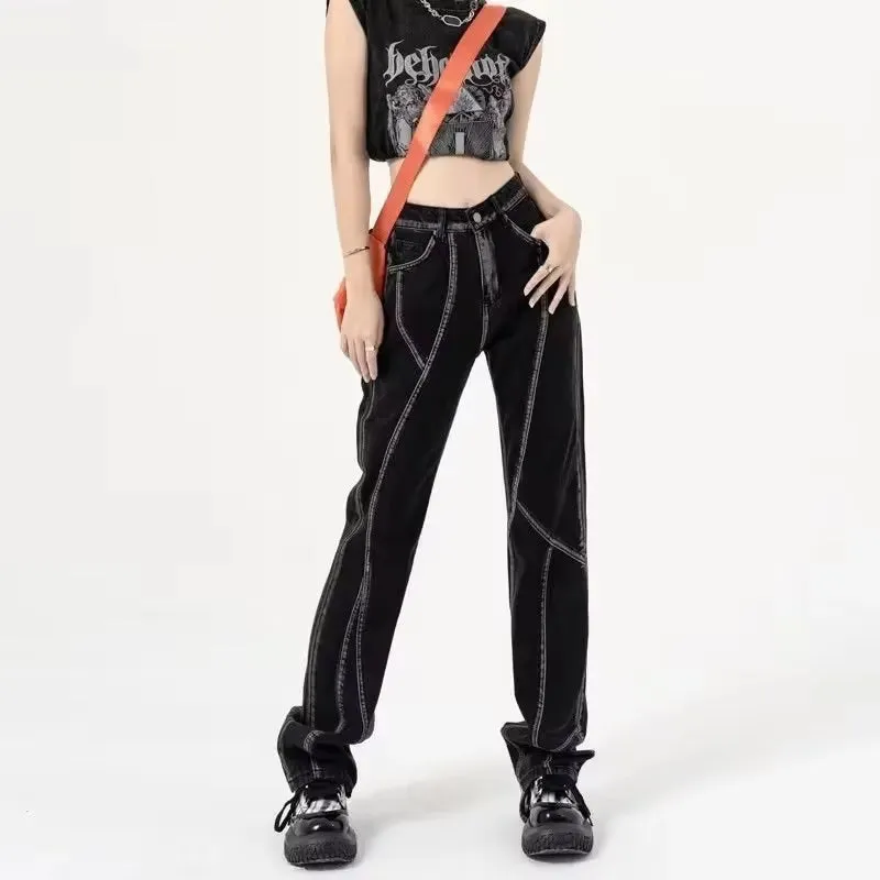 Grunge Unisex Vintage Straight Leg Jeans