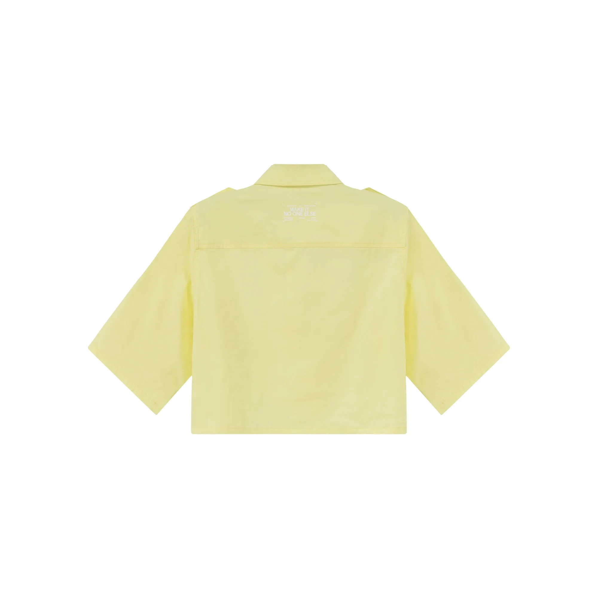 Half Zip-Up Pastel Boxy Crop T-Shirt