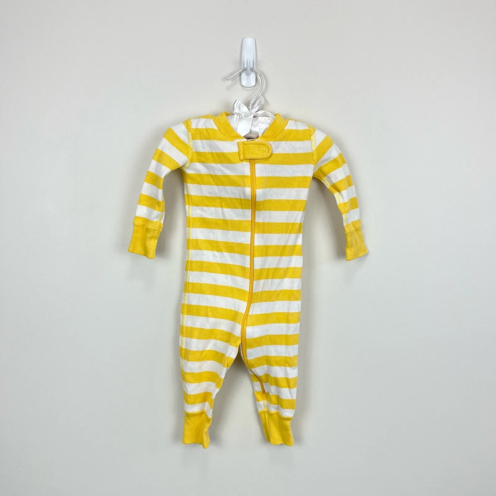 Hanna Andersson Yellow Stripe Pajamas 60 cm 3-6 Months