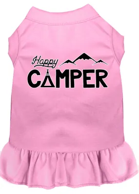 Happy Camper Screen Print Dog Dress Light Pink Xxxl (20)