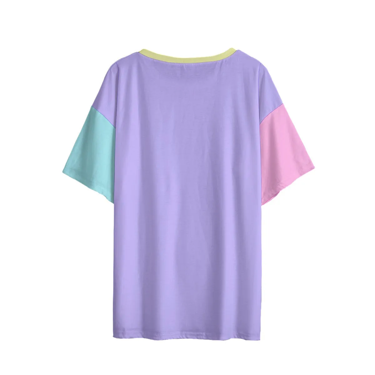 Happy Rainbow Cloud Purple Women's Drop Shoulder T-Shirt