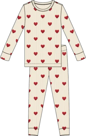 Heart Print 2Pc Pajama Set