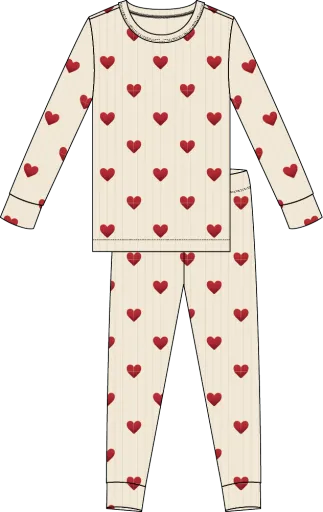 Heart Print 2Pc Pajama Set