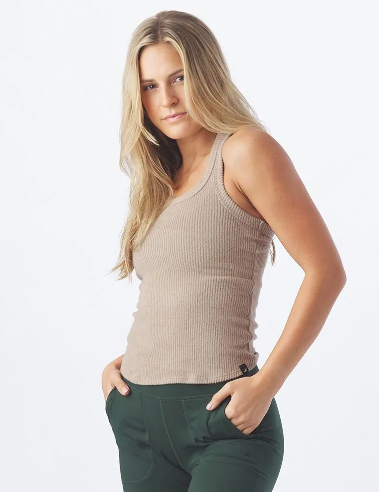 High Neck Comfort Tank, Mocha