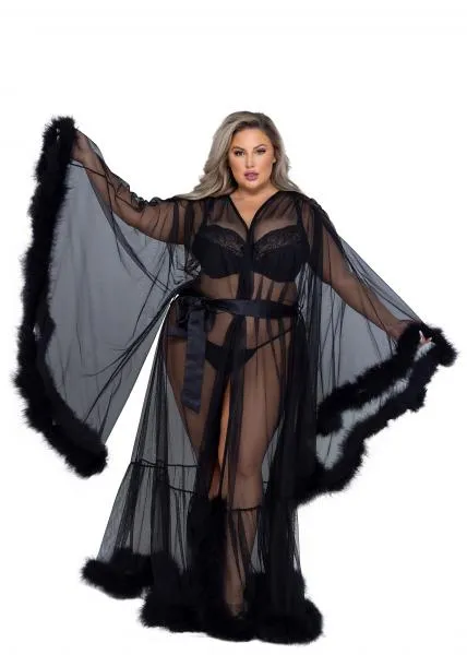 Hollywood Glam Luxury Robe - Black -