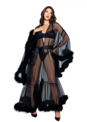 Hollywood Glam Luxury Robe - Black -