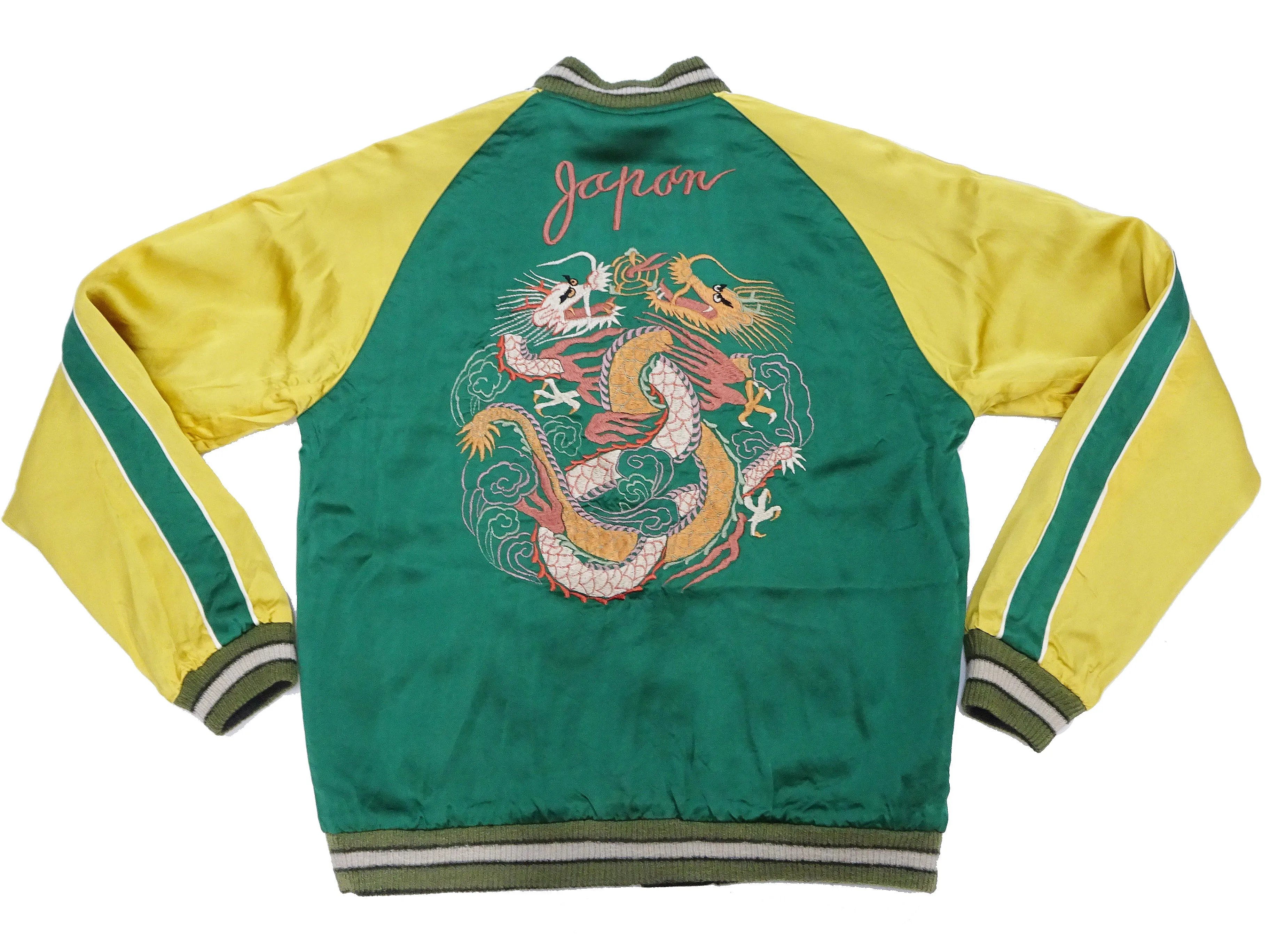 KOSHO & CO. Jacket Tailor Toyo Sukajan Men's Japanese Souvenir Jacket Silver Dragon x Tangled Dragons Embroidery TT15619 TT15619-119