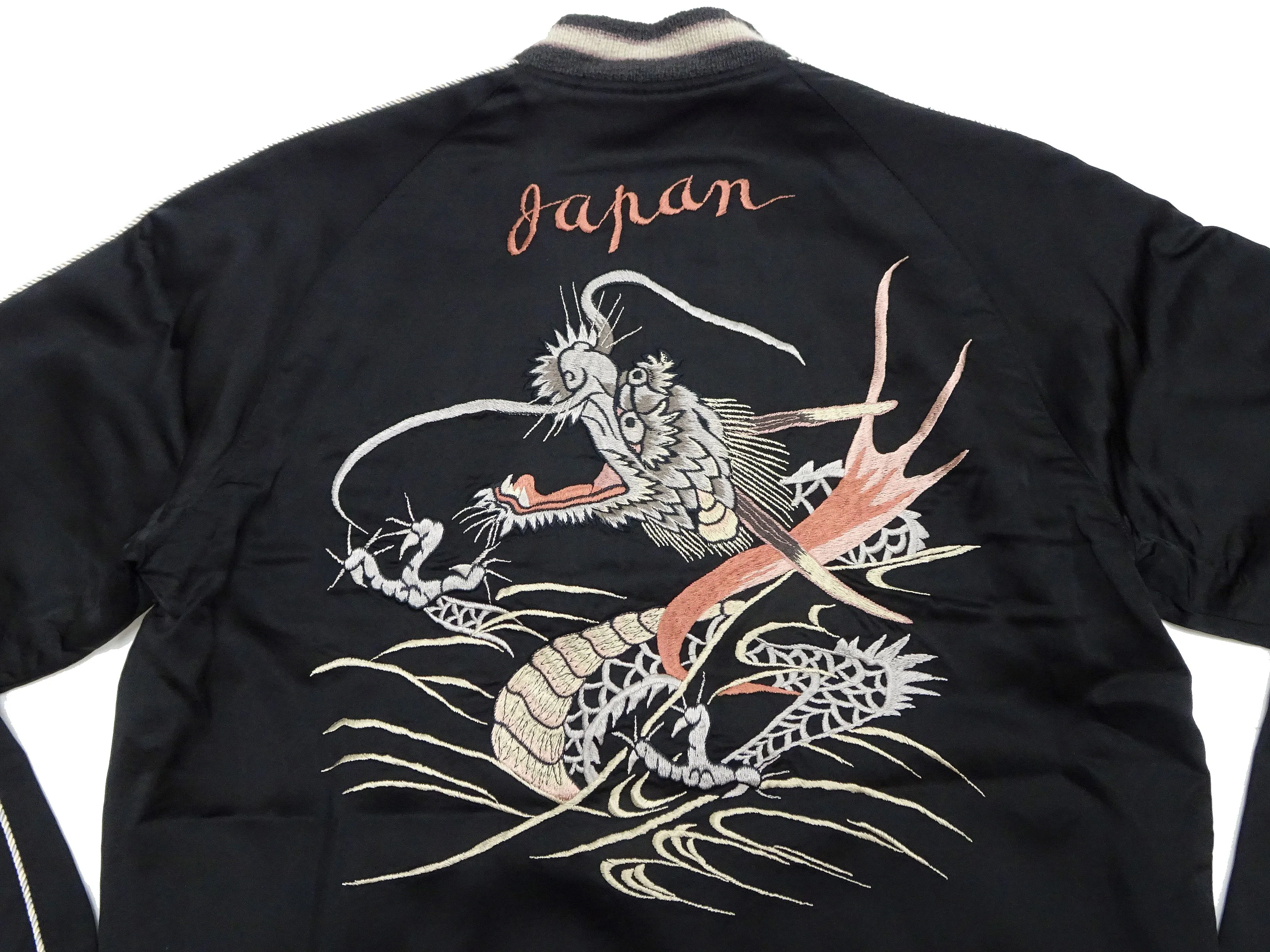 KOSHO & CO. Jacket Tailor Toyo Sukajan Men's Japanese Souvenir Jacket Silver Dragon x Tangled Dragons Embroidery TT15619 TT15619-119