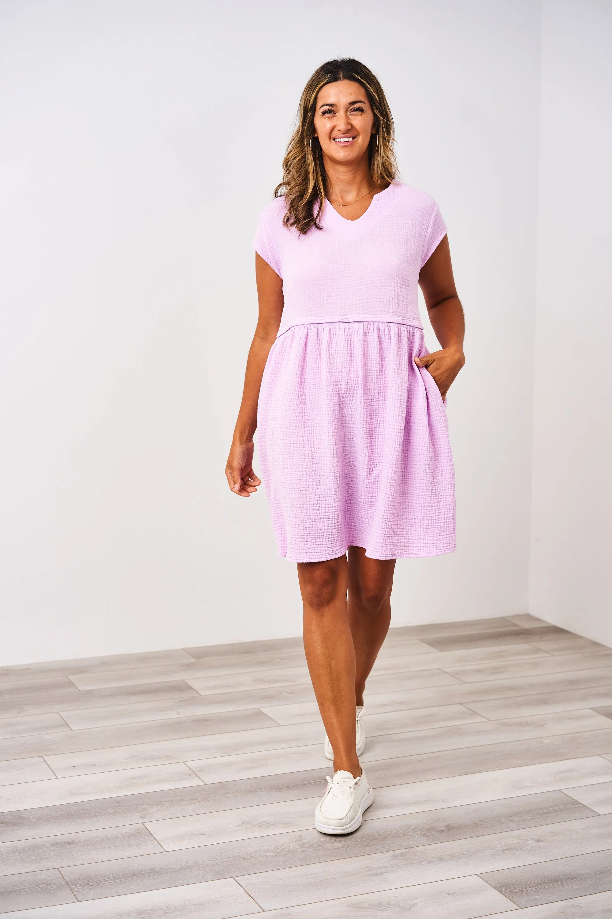 Latched Mama Coastline Cotton Zip Nursing Dress