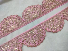 Light Pink Scalloped Zari Trim