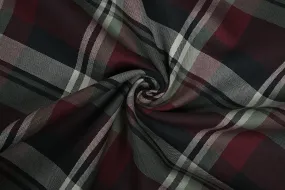 Marron & Black Checks Cotton Yarn Dyed Fabric