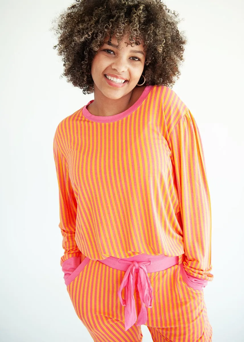 Must be Bamboo Pajamas - Orange and Pink Stripe