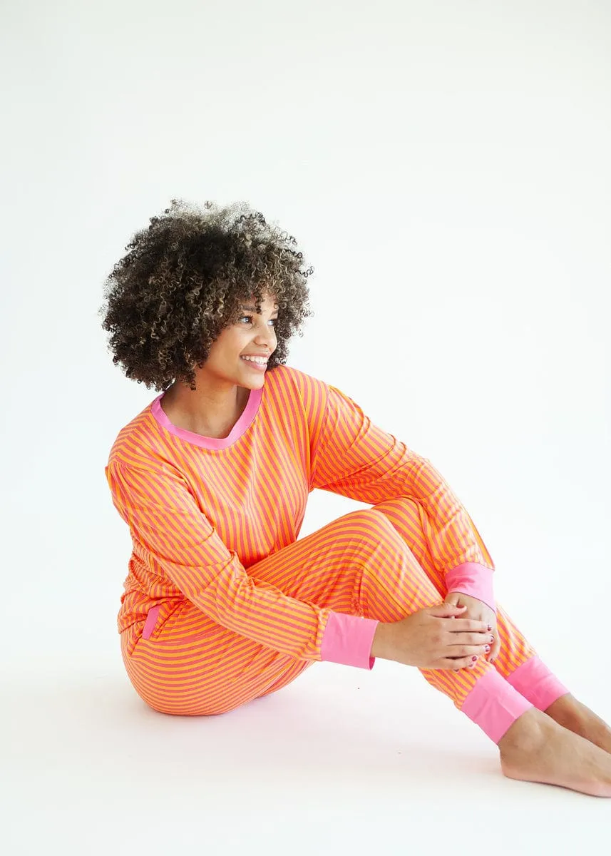 Must be Bamboo Pajamas - Orange and Pink Stripe