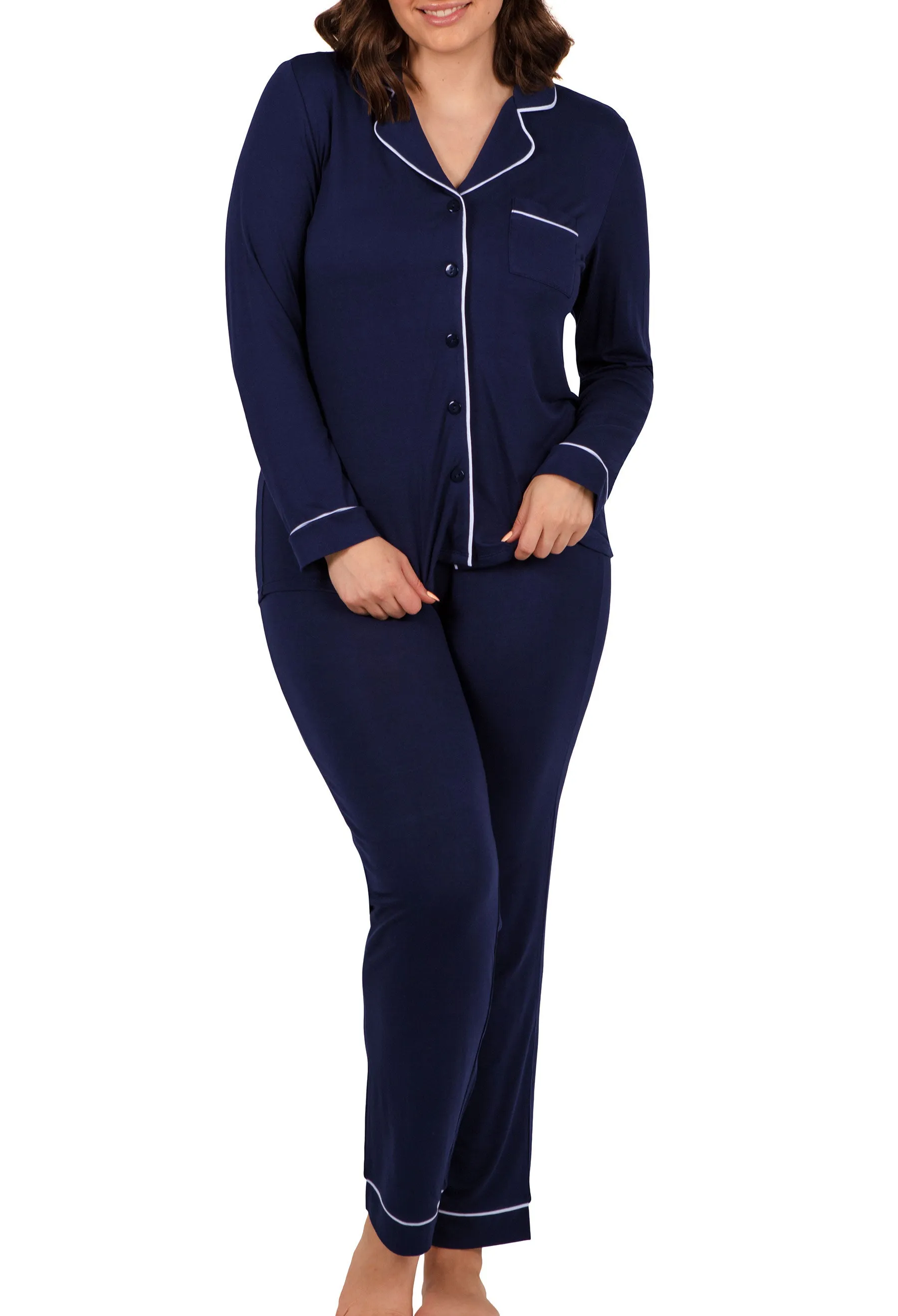 Navy Buttery Soft Bamboo Pyjama Set