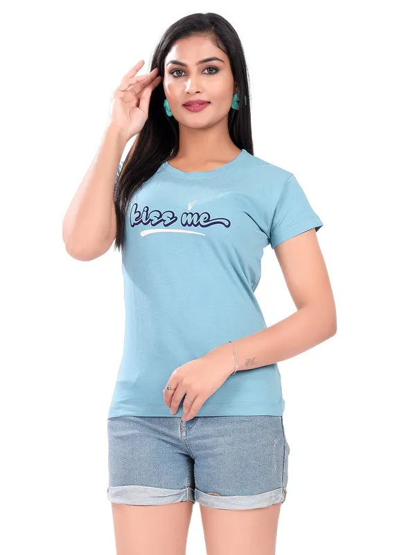 PASTEL BLUE KISS ME T-SHIRT