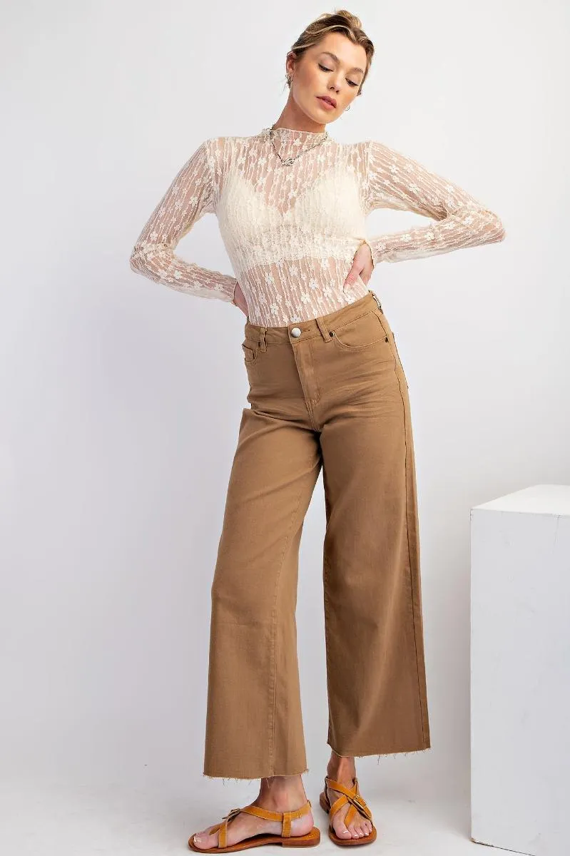 Pecan Pie Soft Stretch Twill High Waisted Pants