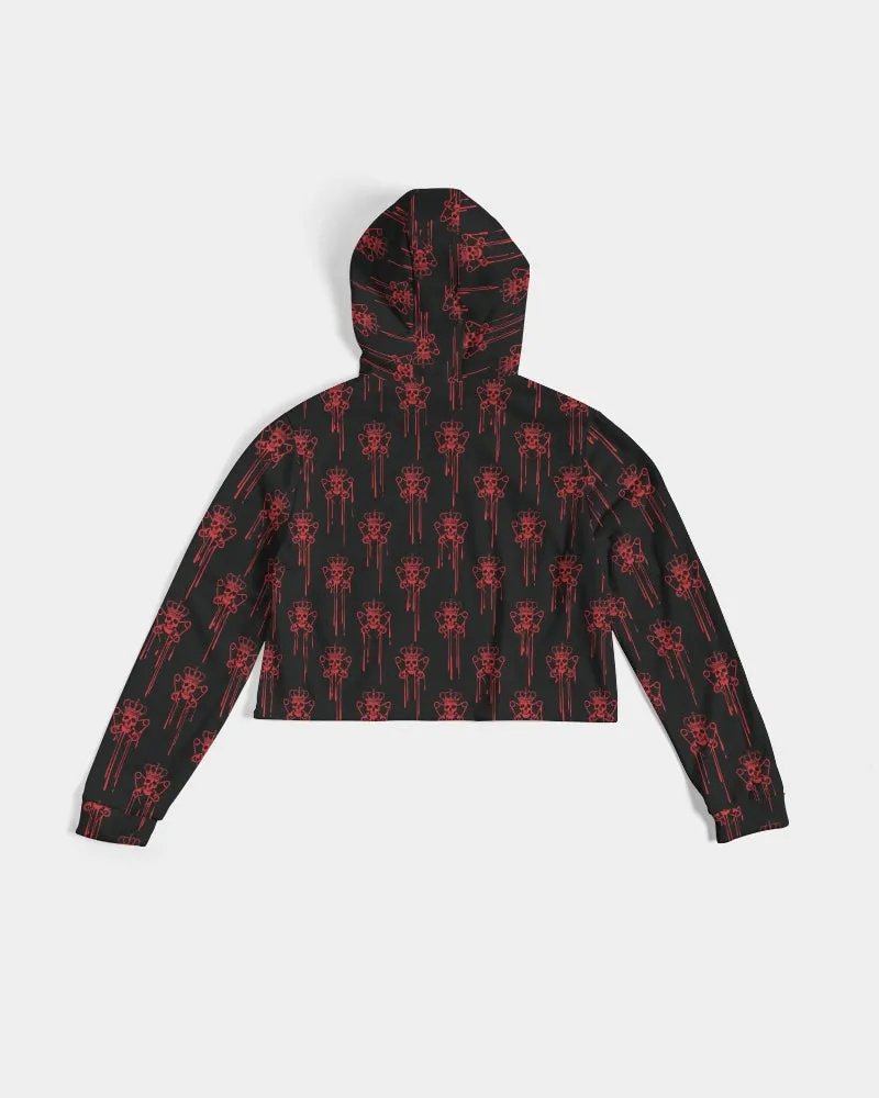 Punk Majesty Red Logo Drip Women's Cropped Hoodie