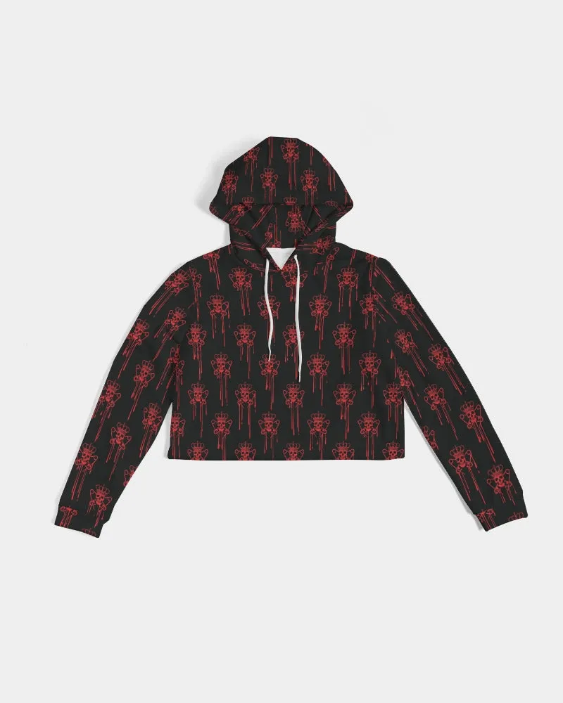 Punk Majesty Red Logo Drip Women's Cropped Hoodie