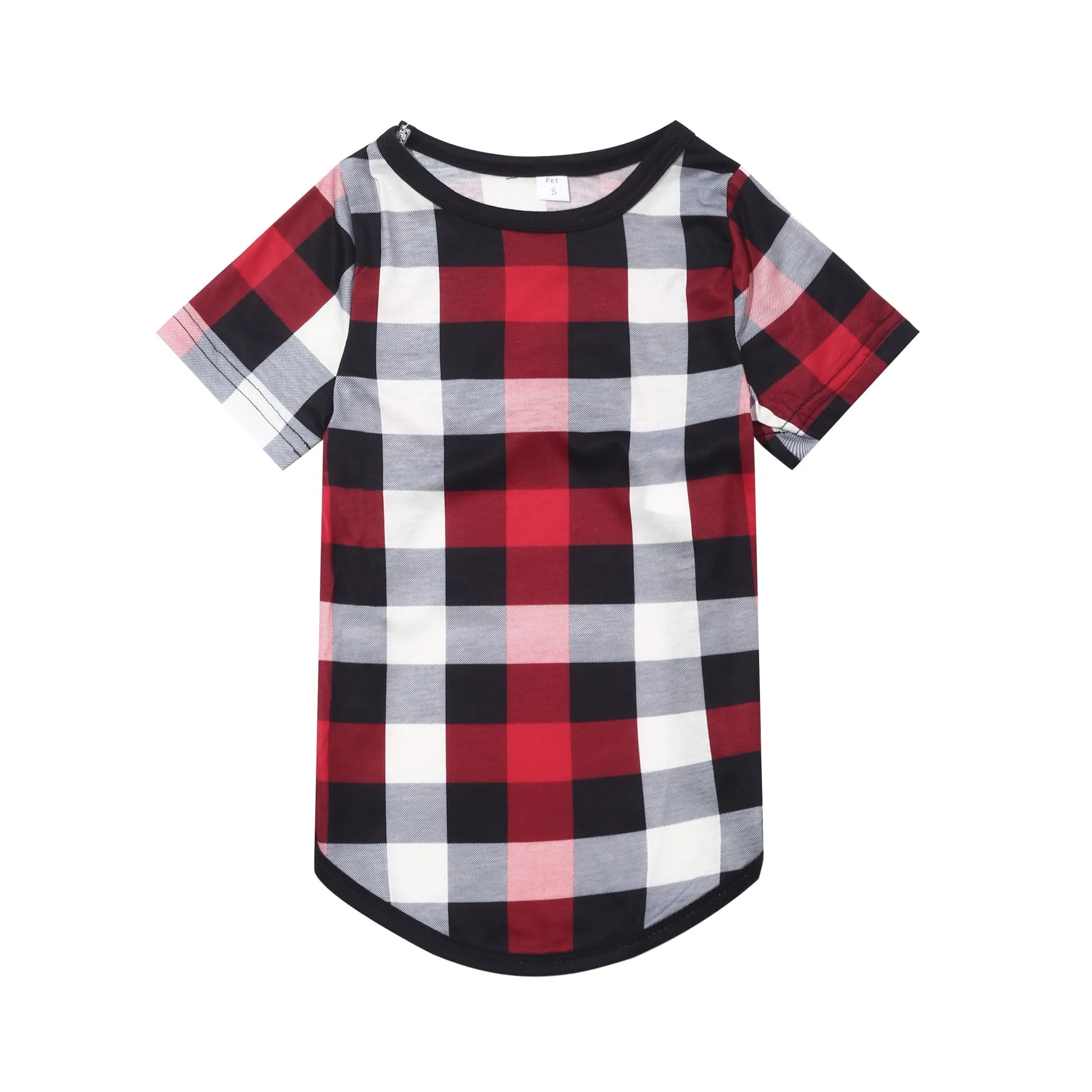 "We Wish You a Merry Christmas" Prints Red & Black & Grey & White Plaid Family Matching Pajamas